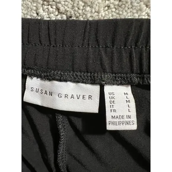 Susan Graver Black Cropped Pants with Side Slits - Picture 9 of 11
